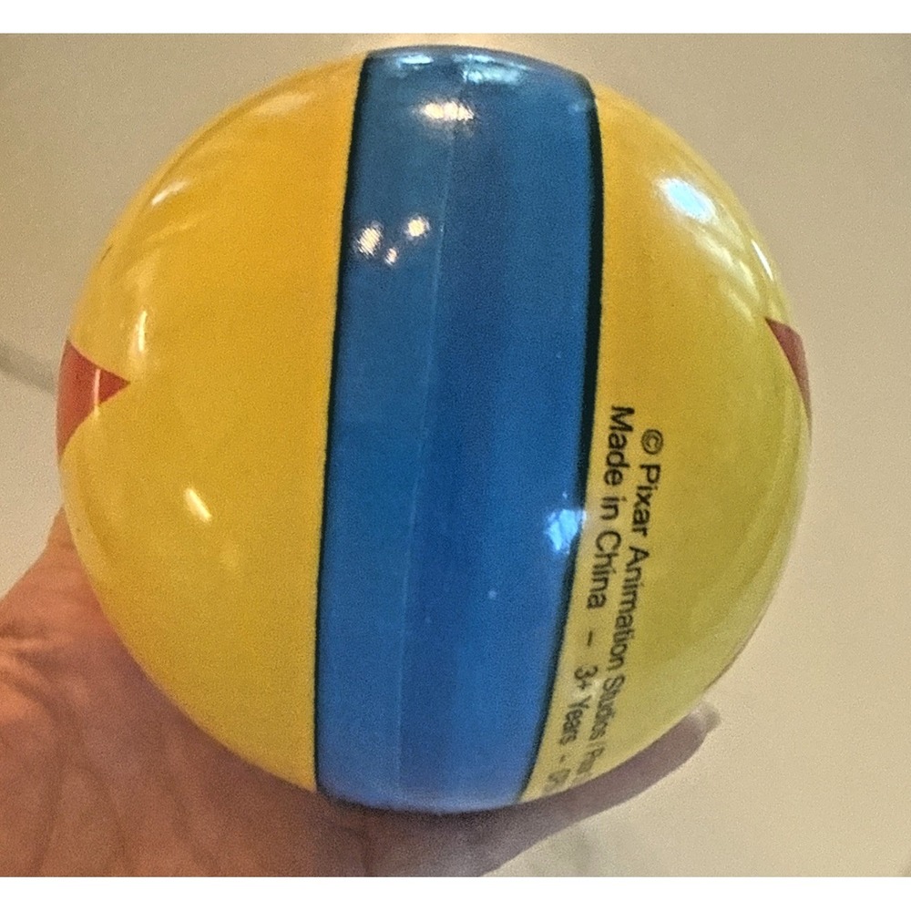 Disney Pixar Studio Store Toy Story Luxo Ball Yellow Red Star Blue Stripe Toy 4" - Picture 2 of 9